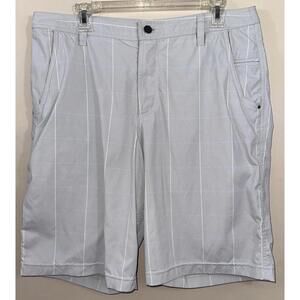 Lululemon Kahuna Shorts Mens 36 Gray W/ Stripes Stretch Flat Front 10" Golf New